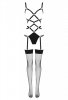 Thiara Black/Czarne zmysłowe body z pończochami LivCo Corsetti Fashion rozmiar - L/XL